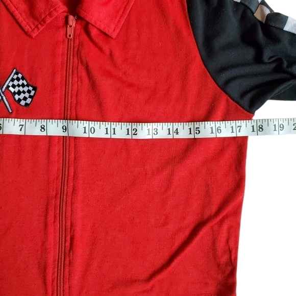RACING JACKET in red with chequered stripes L - Picture 4 of 7